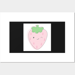 Cute Kawaii Strawberry Posters and Art